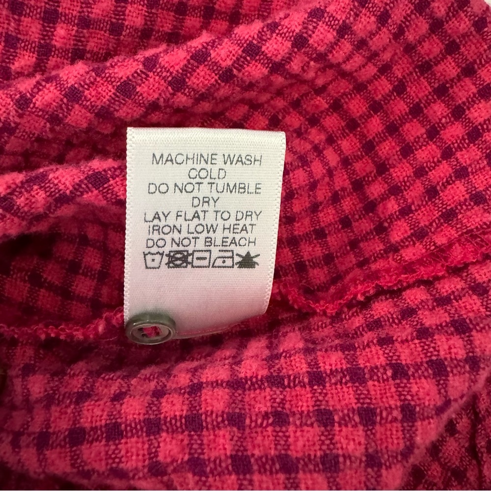 Xirena Fuchsia Pink Check Button Front Long Sleev… - image 2